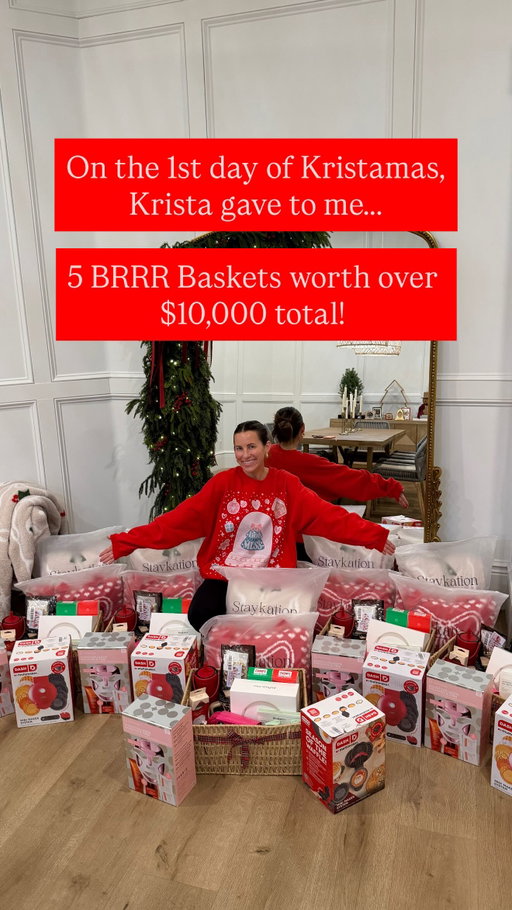 On the 1st day of Kristamas, Krista gave to me FIVE BRRR Baskets worth $10,000 total ($2,000 each)! This is just from ME to YOU! All you gotta do is like this post + comment a 🎁 (each comment is an entry) + share this reel to your stories (we’ll ask for proof) and FIVE of you will win ALL of this:
🎁Staykation Icon Blanket
🎁Staykation Red Bow Quillow
🎁Dr Dennis Gross red light mask + skincare
🎁Sephora Perfume Sampler
🎁Leopard Brumate Muv
🎁Red Brumate Resa
🎁Jalapeño beef Chomps 
🎁Original beef Chomps
🎁Pack of 5 Spearmint gum
🎁AirPod Max Starlight
🎁Pack of 9 gold hoop earrings
🎁Kitsch ice roller
🎁Tree Hut merry mint sugar scrub
🎁Red portable charger
🎁Green portable charger
🎁Holiday Dash mini maker 
🎁Biodance pack of 4 face masks
🎁Tula lip mask
🎁Divi shampoo and conditioner
🎁Rare Beauty blush
🎁Touchland peppermint mocha hanitizer
🎁Basket
(total value $10,000 or $2,000 each)
This ends on 12/15/25 and winners will be announced on this post ONLY so please don’t engage with any fake accounts! ILYSM! Merry Kristamas!
Winners:
@_rose__bee 
@pam_massaro1212 
@elexismarie98 
@sarenahmaree 
@amandaboehm_1