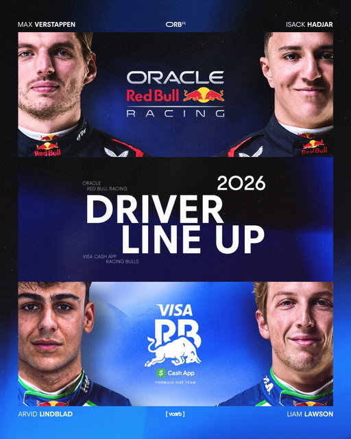 here are your Red Bull racers for 2026 🏁

introducing the @RedBullRacing and @VisaCashAppRB driver pairings for next season 🤝

#GivesYouWiiings #F1 #RedBull
