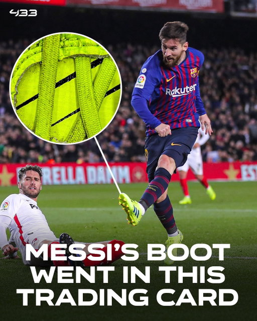 𝗜𝗺𝗮𝗴𝗶𝗻𝗲 finding a piece of Messi’s shoe in your @toppsfc pack 🤯👟