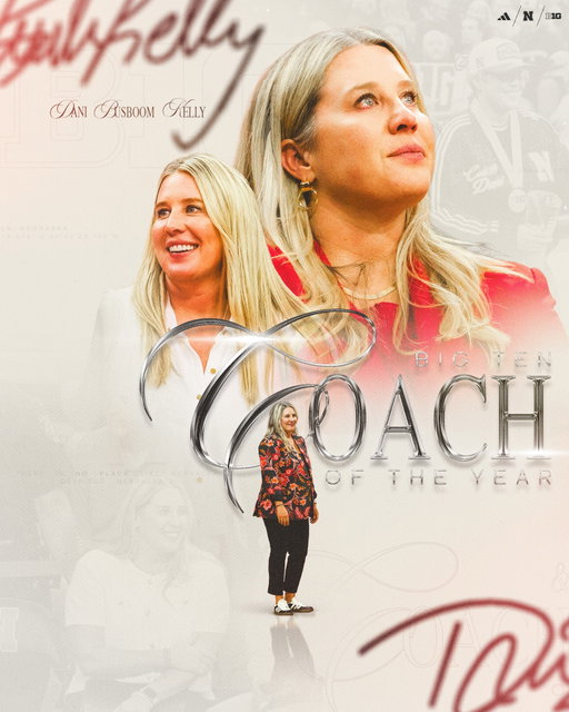 DBK! DBK! DBK! 🗣️

After leading the Big Red to a PERFECT 20-0 record in B1G play, @coachdbk  is the @B1GVolleyball Coach of the Year! 🙂‍↕️#GBR