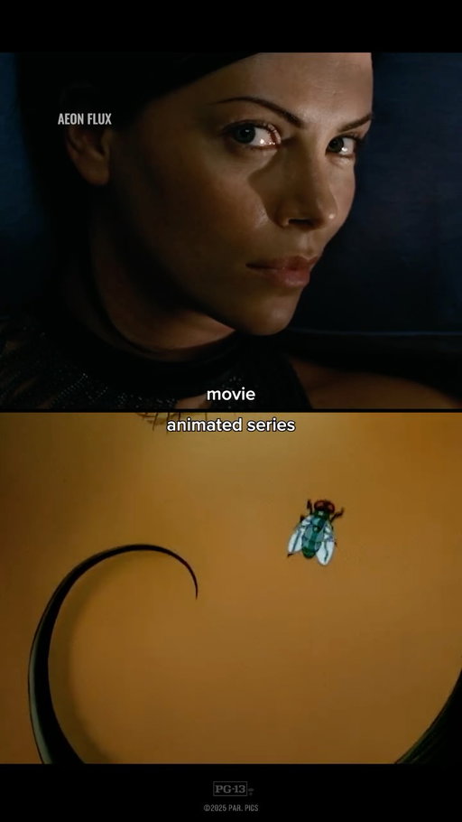 Eyes on the prize 👁️ The #AeonFlux opening sequence: movie vs. animated series 🎬 #CharlizeTheron