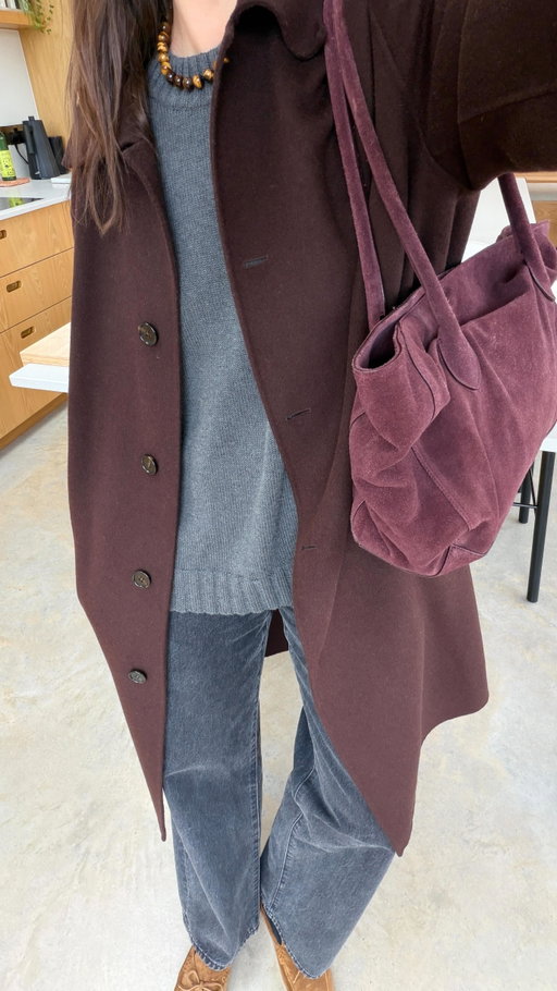 Grey 🤝 brown 🤝 burgundy. #OOTD