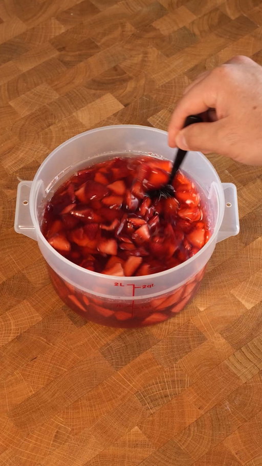 You can do this with almost any fruit btw

For citrus fruits, do the same thing but just using the peel of the fruit and the sugar will extract the oil from the peel to make a delicious syrup.