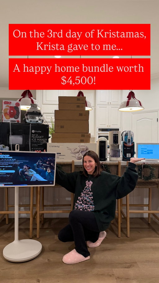 On the 3rd day of Kristamas, Krista gave to me a happy home bundle worth $4,500! This is just from ME to YOU! All you gotta do is like this post + comment a 🏡 (each comment is an entry) + share this reel to your stories (we’ll ask for proof) and one of you will win ALL of this:
🏡Portable TV
🏡Ninja Crispi
🏡Ninja Slushi
🏡Ninja Creami
🏡Caraway Best Ceramic Cookware Set
🏡Caraway Enameled Cast Iron Cookware Set
🏡Nespresso
🏡Nugget ice maker
🏡Skylight
🏡Mini waffle maker
(total value $4,500)
This ends on 12/17/25 and the winner will be announced on this post ONLY so please don’t engage with any fake accounts! ILYSM! Merry Kristamas!
Winner: @baldmegmarie