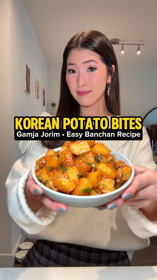 gamja jorim (korean potato bites) is SOOO YUMMY. They’re the perfect banchan or side dish you’ve likely seen at korean barbecue! This is my easy recipe that takes just 20 minutes and is perfectly fool-proof for beginners in the kitchen :) 

As with many other korean side dishes, you can serve this hot or cold. Just eat within 3 days! 

INGREDIENTS & MEASUREMENTS: 
— 1 pound potatoes (yellow or Yukon gold) 
— 1/2 cup water 
— 2 tbsp light soy sauce 
— 1 tbsp sesame oil 
— 2 tbsp honey (or Korean corn syrup) 
— 1 to 2 tbsp minced garlic 
— OPTIONAL: 1/2 tsp gochugaru 

#potatoes #gamjajorim #easyrecipes #koreansidedish #koreancooking