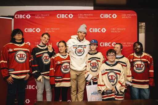 Today is the 41st #CIBCMiracleDay and what better way to spend it than with my friends from @HerosHockey . Giving back to our community and supporting young Canadians is something I’m passionate about. Thank you to everyone at @CIBC, @oil_foundation and @heroshockey for making a difference together