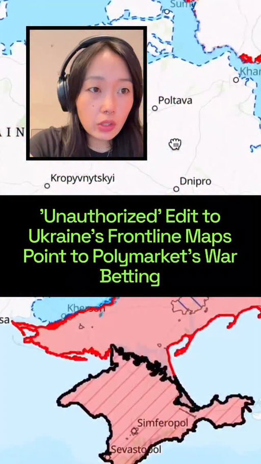 A live map that tracks frontlines of the war in Ukraine was edited to show a fake Russian advance on the city of Myrnohrad on November 15. The edit coincided with the resolution of a bet on Polymarket, a site where users can bet on anything from basketball games to presidential election and ongoing conflicts. If Russia captured Myrnohrad by the middle of November, then some gamblers would make money. According to the map that Polymarket relies on, they secured the town just before 10:48 UTC on November 15. The bet resolved and then, mysteriously, the map was edited again and the Russian advance vanished.

The degenerate gamblers on Polymarket are making money by betting on the outcomes of battles big and small in the war between Ukraine and Russia. To adjudicate the real time exchange of territory in a complicated war, Polymarket uses a map generated by the Institute for the Study of War (ISW), a DC-based think tank that monitors conflict around the globe.

The battle around Myrnohrad has dragged on for weeks and Polymarket has run bets on Russia capturing the site since September. News around the pending battle has generated more than $1 million in trading volume for the Polymarket bet “Will Russia capture Myrnohrad.”

On November 15, just before one of the bets was resolved, someone at ISW edited its map to show that Russia had advanced through the intersection and taken control of it. After the market resolved, the red shading on the map vanished, suggesting someone at ISW editing permissions on the map had tweaked it ahead of the market resolving.

According to Polymarket’s ledger, the market resolved without dispute and paid out its winnings. Polymarket did not immediately respond to 404 Media’s request for a comment about the incident. @evystadium has more.

Head to 404media.co for the full story.