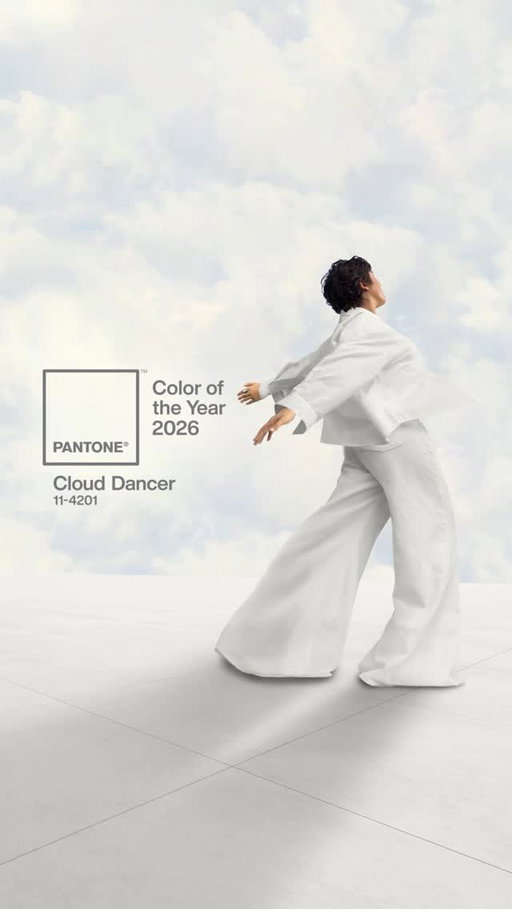 Introducing the Pantone Color of the Year 2026, PANTONE 11-4201 Cloud Dancer. 

A lofty white neutral whose aerated presence acts as a whisper of calm and peace in a noisy world. PANTONE 11-4201 Cloud Dancer symbolizes a calming influence in a society rediscovering the value of quiet reflection. 

A billowy white imbued with serenity, it invites true relaxation and focus, allowing the mind to wander and creativity to breathe.

In motion and in pause, Pantone Color of the Year 2026, PANTONE 11-4201 Cloud Dancer drifts between light and ethereal, a living calm that invites renewal, vision in serenity and creative release. 

To discover more about Cloud Dancer visit the link in our bio.

#Pantone #Coloroftheyear #clouddancer