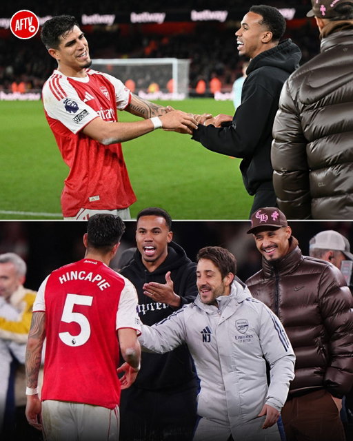 Gabriel and Saliba congratulated Piero Hincapié after his strong performance against Brentford.

Even with intense competition in Arsenal’s defence right now, the players continue to support each other and are genuinely happy when others do well.

𝐖𝐡𝐚𝐭 𝐚 𝐭𝐞𝐚𝐦 𝐰𝐞 𝐡𝐚𝐯𝐞 𝐚𝐭 𝐭𝐡𝐞 𝐦𝐨𝐦𝐞𝐧𝐭! ✊