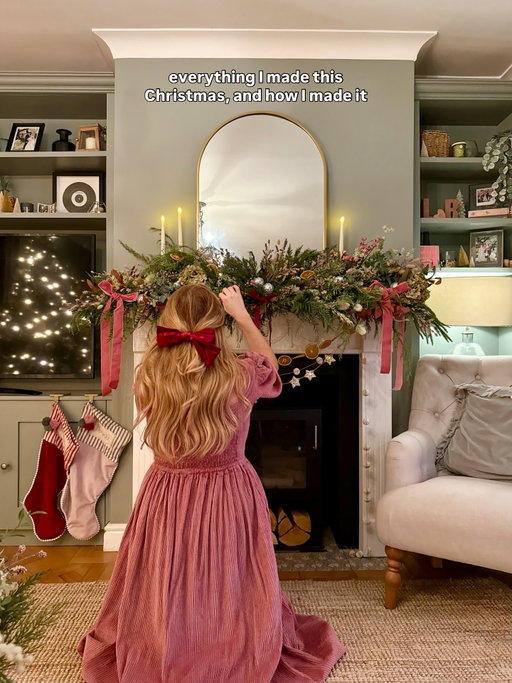an *entire month* later and I’ve finally finished the pink and red Christmas I’ve been imagining up in this weird lil brain of mine meaning the big Aldi candle is OFFICIALLY LIT! I won’t lie, it should’ve taken a day or two and I definitely bit off more than I could chew with the kids but I’ve LOVED creating this magic for us. Crafts are one of the few times my brain is quiet and until I got seriously fed up at the end it was very therapeutic 😂

For transparency, I’ve had the same theme since we bought this house so everything from the stems to the bows and baubles are things I’ve bought and collected over the years - growing it and perfecting it as I’ve gone. I’ve also upcycled lots of bits from our wedding six years ago so use what you can from what you have, collect things that make you happy over years and just go for it! Also I have ADHD hence the hyperfocus and ability to eventually complete, but it took an entire month of 20 mins here and 10 mins there as I also have a baby koala 🐨 and the house has been a TIP the entire process 😂 but we made it! 

If you have any questions on how I did anything else just shout and as soon as the kids are down I’ll link as much as I can in my stories.

•
•
Christmas decor, pink and red Christmas, homemade Christmas, DIY, ribbons, Christmas tree