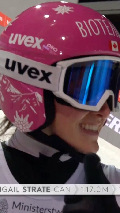 What a jump it was! Abi Strate 🇨🇦 with the equalled hill record in Wisla 🚀

#fisskijumping #worldcupwisla