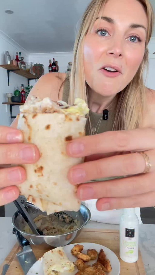New lunch obsession: Viral Chicken Caesar wraps with @birchandwaite Gourmet Coleslaw Dressing. Stunning. No notes 🌯 #chickencaesarsalad #viral #ad