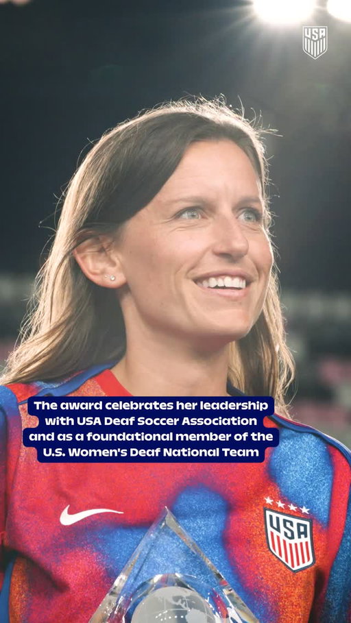 We were proud to recognize and celebrate #USdeafWNT's Kate Ward, the recipient of the Social Impact Award, presented by @Haleon.