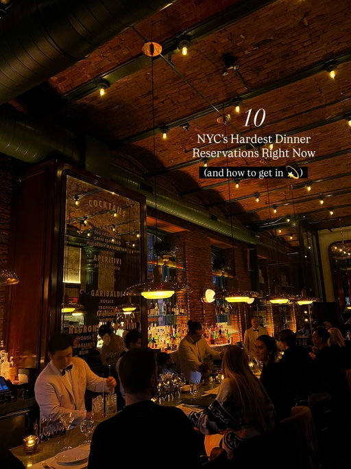 Top 10 Hardest Dinner Tables at NYC (and exactly how to get I )🍷✨ Set your alarms and refresh your @resy! Good luck and happy hunting 🍽️

Save this for your next big night out 💫

🍽 @thecornerstore 
🍽 @thepolobar 
🍽 Torrisi
🍽 @nycprimerib 
🍽 @leveaudor 
🍽 @monkeybar_ny 
🍽 @tatianabychefkwame 
🍽 @theodorabrooklyn 
🍽 @semmanyc 
🍽 Carbone
—————————
🏷️
#nycrestaurants #nycfood #nyceats #nycdining #resy #nycdateideas