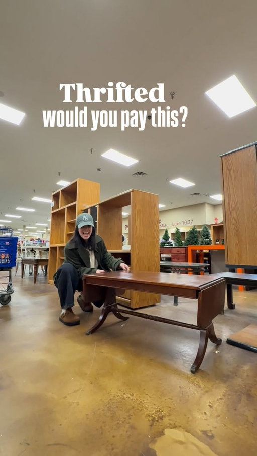 Walked into the thrift store for “nothing” and walked out carrying a whole Colonial Revival table for $15.
These classic early-American pieces pair so perfectly with the traditional, Ralph-Lauren warmth in our home — the wood tones, the shape, the character… it just fits. And considering they usually go for $75–$250, this one felt meant to be.

It’s dark in here and I haven’t even had time to style it, but I couldn’t wait to show you!!!

#thrifted #thriftfind #thriftedhome