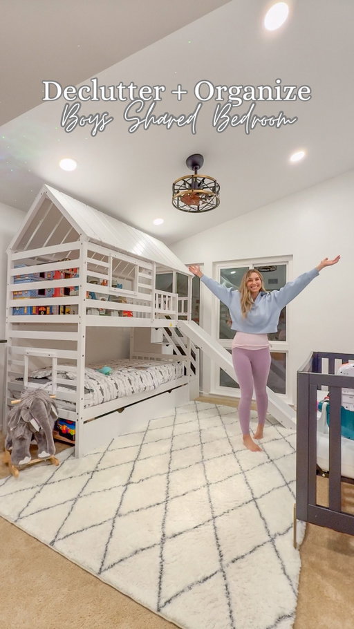 Emptying out the room was honestly the best way to declutter and organize! Now let’s see how well he can keep this clean 😂

Doing this before Christmas was so helpful! Hope this encourages you to do the same!

Comment BOYS ROOM and I’ll send you the links to everything from their room!