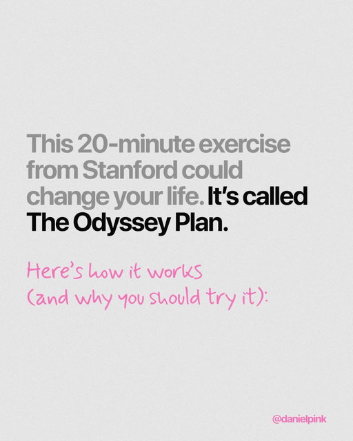 This 20-minute "Odyssey Plan" from Stanford is a brilliant exercise in designing your life, not just letting it happen. 

By imagining three different 5-year paths, you gain profound clarity and connect with your intrinsic motivations for a more purpose-driven future.