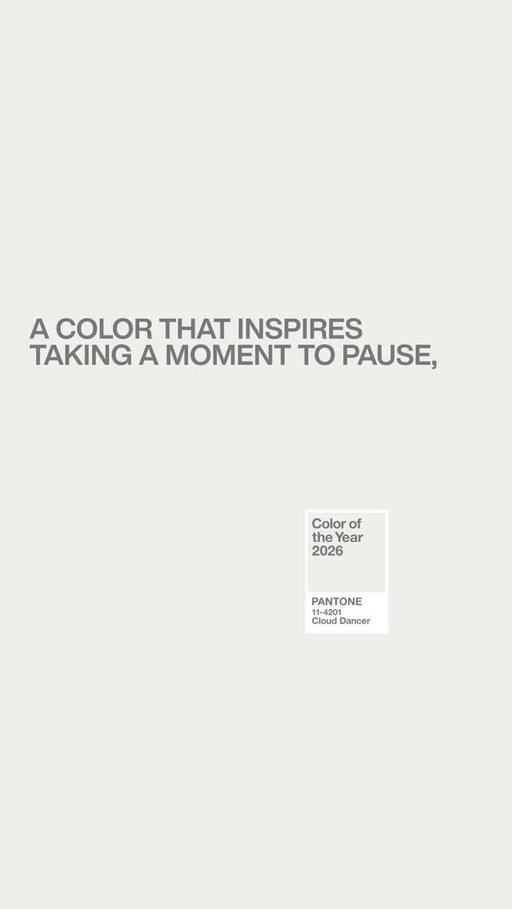 The essence of Pantone Color of the Year 2026, PANTONE 11-4201 Cloud Dancer is to serve as a place of reflection to allow new avenues of creativity to break through. 

Pantone spoke to designers, artists, and makers to understand how they approach innovation and creativity and how color can help complete their vision. 

To discover more about Cloud Dancer visit the link in our bio.

What does a blank page mean for your creativity?

Creatives:
Shamil Tanna @shamiltannaphoto 
Mriga Kapadiya @mriggiesmalls 
Nomoco @_nomoco 
Sara Boccaccini Meadows @boccaccinimeadows 
Emiliano Ponzi @emilianoponzi 
Natasha Cunningham @aboutnatlife
