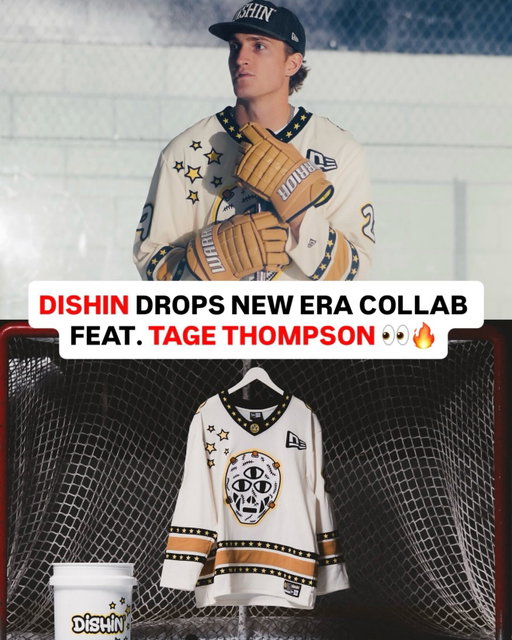 Tage Thompson putting model on his resume for the new Dishin x New Era collab 🔥💪