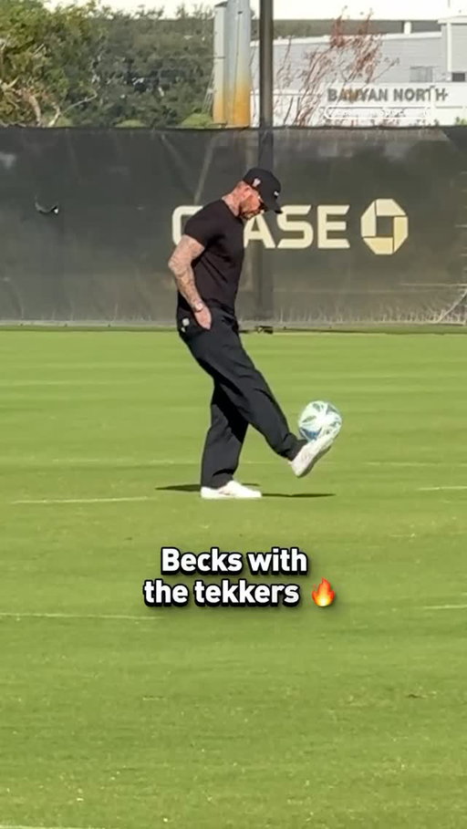 David Beckham having some fun at Inter Miami training ahead of the MLS Cup 💗