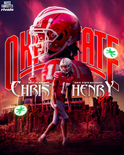 BREAKING: Five-Star Plus+ WR Chris Henry Jr. is locked in with Ohio State and will sign with the Buckeyes, source told @rivals.ig 

The No. 1 WR in the 2026 Class remains solid on his 2+ year pledge