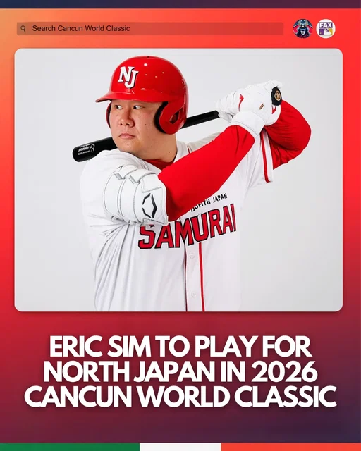 Eric Sim announced he will play for Team North Japan in the Cancun World Classic, joining MVP Tony Ohtani 🇯🇵⚔️

Sim is a career .670 hitter with a 3.667 OPS in Cancun, and delivered a walkoff home run to give the Samurai their first Cancun World Series championship this October.