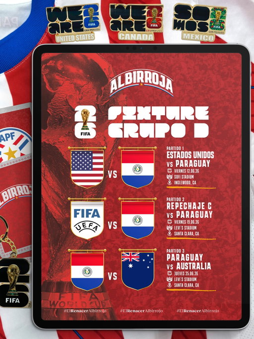 ¡Todo listo! ✔

🗓 Este será el calendario de partidos de la #Albirroja ⚪🔴 en la Copa Mundial de la FIFA (@fifaworldcup) 2026.

¡Con garra y corazón! 
¡A dejar nuestra bandera en alto en el torneo más importante de todos! 

¡Vamos, 𝐏𝐚𝐫𝐚𝐠𝐮𝐚𝐲 🇵🇾!