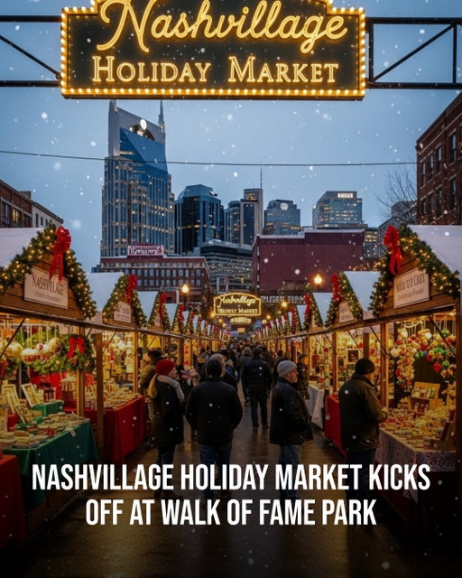 Holiday cheer fills downtown Nashville as the Nashvillage Holiday Market gets underway! Head to Walk of Fame Park for live music, seasonal shopping, and fun activities like the Cocktail Bash and ugly sweater contest. Are you stopping by for the festivities or searching for unique gifts this year?