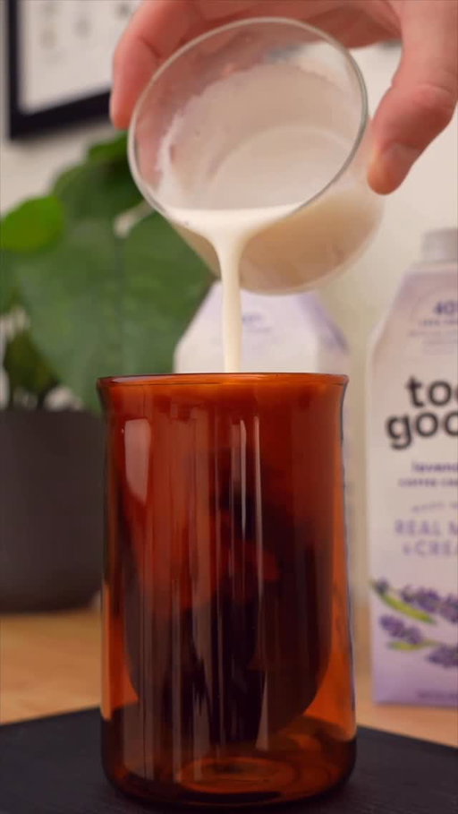 #TooGoodPartner #ad My latest coffee obsession: a lavender vanilla cold brew topped with cold foam made from Too Good & Co. Coffee Creamers new Lavender flavor. Made with real ingredients and 40% less sugar than the leading coffee creamers.* It’s a simple way to level up your coffee and make cafe-style drinks at home!

I encourage you to try recreating this with Too Good’s creamers and tag me - I’d love to see how you use this in your coffee!

Homemade Lavender Syrup (makes ~1 cup):
1 cup water
1 cup sugar
2 tbsp dried culinary lavender buds
Simmer water, sugar, and lavender for 10 minutes. Let rest for 10 minutes, then strain and store in the fridge for up to 2 weeks!
Lavender Vanilla Cold Brew:
1 cup brewed coffee or cold brew
1–2 tbsp homemade lavender syrup
Cold foam made with Too Good & Co. Lavender Creamer
Stir syrup into the coffee. Froth the creamer into foam, pour on top, and enjoy this deliciously tasty coffee! I love knowing exactly what goes into my coffee - from homemade syrups to Too Good’s new creamers that are made with real ingredients. #TooGoodCreamers

*Too Good & Co. Coffee Creamers contain 3g sugar per serving; leading traditional coffee creamers contain 5g sugar per serving. @toogoodandco
