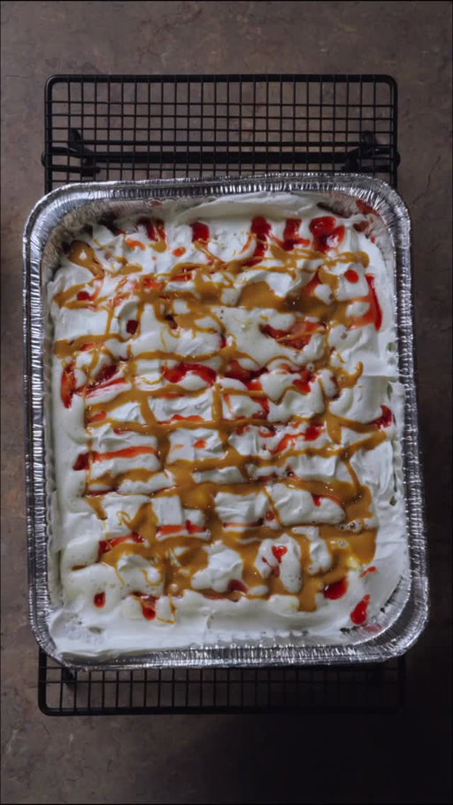 My Kids Keep Asking Me To Make This… Now You Know Why

PB & J Cake

1 box yellow cake mix
1 cup peanut butter 
1 stick melted butter
1 1/4 cup milk
4 eggs
1 cup Jelly

Topping
8oz whipped topping
1/4 cup each of jelly and Peanut butter
Optional*** Chopped Peanuts

Preheat oven to 350º
In large mixing bowl add cake mix and peanut butter mixing until crumbly
Mix in milk and eggs til completely incorporated, batter will be chunky
Pour into lightly greased 9x13 cake pan and bake 30-40 mins or til toothpick comes out clean
Let cool on counter for 15 mins
Using a rounded kitchen utensil poke holes across the top of the cake
In a microwave safe bowl add cup of jelly and microwave in 30 sec intervals til runny, pour evenly over the top of the cake
Place cake in fridge for 2 hours to cool completely
Once chilled spread on whipped topping and microwave remaining jelly and peanut butter to pour over (optional mix peanut butter with whip topping before spreading)
Garnish with chopped peanuts if desired and serve

Tastes Exactly like a Pb and J, the cake mixed with the peanut butter gives it a bread taste too. We loved it, hope you do too
#cake #easyrecipe #holmescooking #pbandjcake