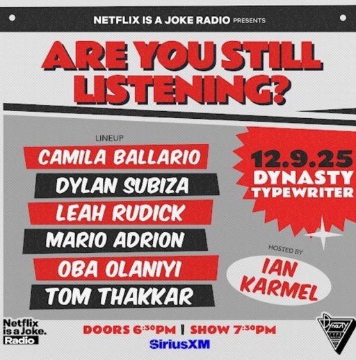 In LA for some exciting shows for the next few days!!!!!

Friday 12/5 - Don’t Tell Comedy (El Segundo)
Saturday 12/6 - Don’t Tell Comedy (Torrance)
Tuesday 12/9 - Netflix is a Joke: Are You Still Listening? (Downtown)

Links above in my bio! 🌴