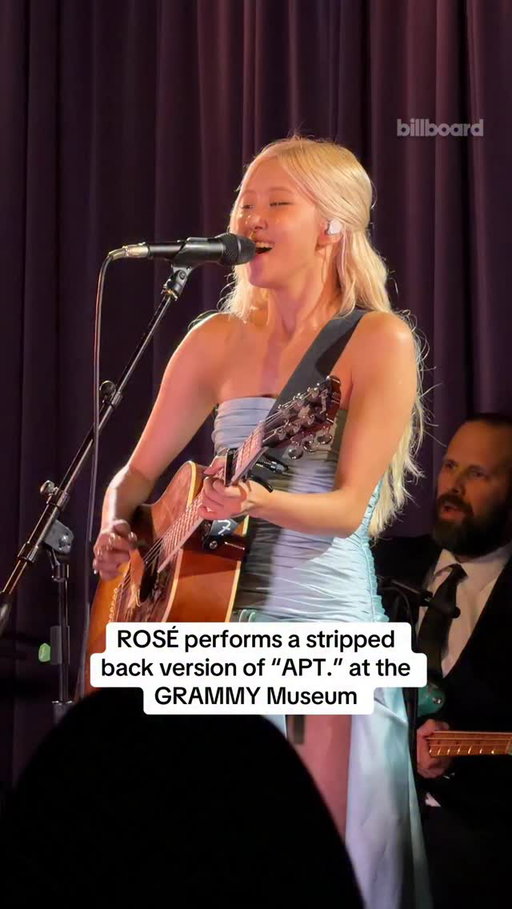 ROSÉ performs “APT.” at the GRAMMY Museum’s intimate Clive Davis Theater in Los Angeles