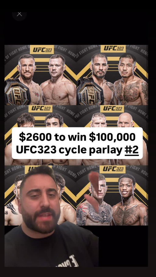 Comment “83” to get my +8300 parlay sent to your DM’s. #UFC323 cycle parlay number 2! FOLLOW @mattybetss for more content