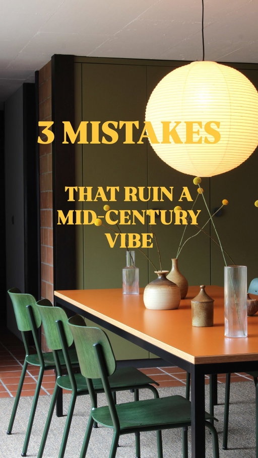 These 3 mistakes literally kill a Mid-Century look

1. Ignoring contrast and sticking to similar hues
Flat colour schemes make the space feel dull. Add black accents and darker woods to create depth and warmth throughout the room.

2. Going too flashy with your palette
Yes, Mid-Century loves warm tones — but balance is everything. Avoid dark blue, neon pink or cold lemon yellow. They instantly break the harmony.

3. Painting everything in minimalist off-white or beige
That doesn’t help either. Instead, embrace warm earthy tones like brown, mustard, olive green, warm grey or rust. These colours are what truly bring a Mid-Century interior to life.

Into this style? Which tones do you prefer at home?

Midcentury modern | Interiordesign | case Study Architecture | mid-Century House | minimal Design | danish design | japandi Design | Interiorstyling | Bungalow | vintage furniture | midmod
