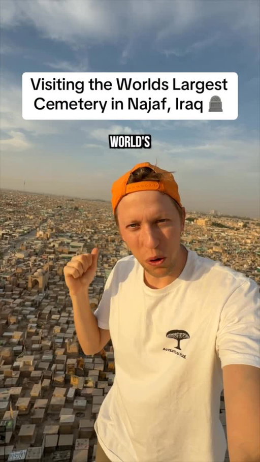 An estimate 9 million people are buried behind me here in Najaf, Iraq 🪦

It’s a somewhat creepy place but I found it weirdly beautiful which was unexpected to say the least haha

Would you sleep overnight in a place like this?? 😆

#whatheck #travel #najaf #iraq