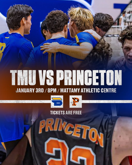 It’s a U SPORTS vs. NCAA showdown!

📣 On January 3rd at 8PM, the TMU Bold take on the Princeton Tigers in an Exhibition Match before kicking off the second half of the season!

🎟️ Free admission: walk in, claim your seat, and get loud!

🚨 Volleyball fans won’t want to miss this one! Bring your energy, bring your team, and let’s rally behind the Bold!

#BeBold | @tmubold