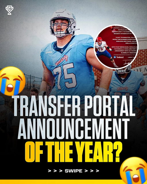 This is the best transfer portal announcement I’ve ever witnessed 😂😂😂

Bro had it sponsored by indeed 😭😭😭

He put he had 42 years of eligibility remaining 🤣

Follow US (@sportsculture) to stay tapped in if you love sports 🔥
