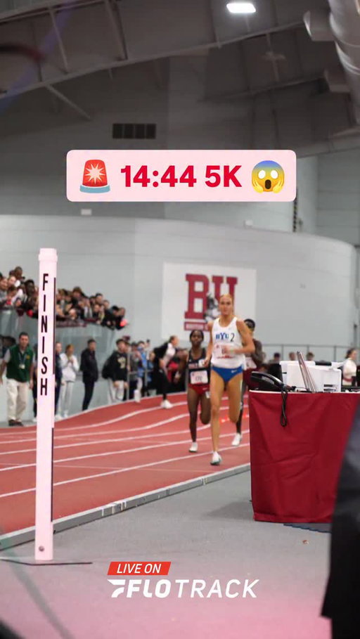 14:44 5K. JANE HEDENGREN. WHAT 😱😵‍💫

Jane Hedengren runs 14:44.79 to win the BU Opener, set the Collegiate Record and STUN the BU Track and Tennis Center. Unbelievable performance from the freshman.

#BUOpener is live on FloTrack.