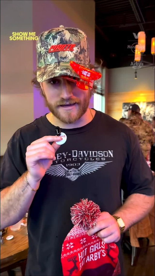 @westling.conrad and @sophie_cham have the @arbys meat mic to test the people with hard-hitting trivia #ArbysPartner