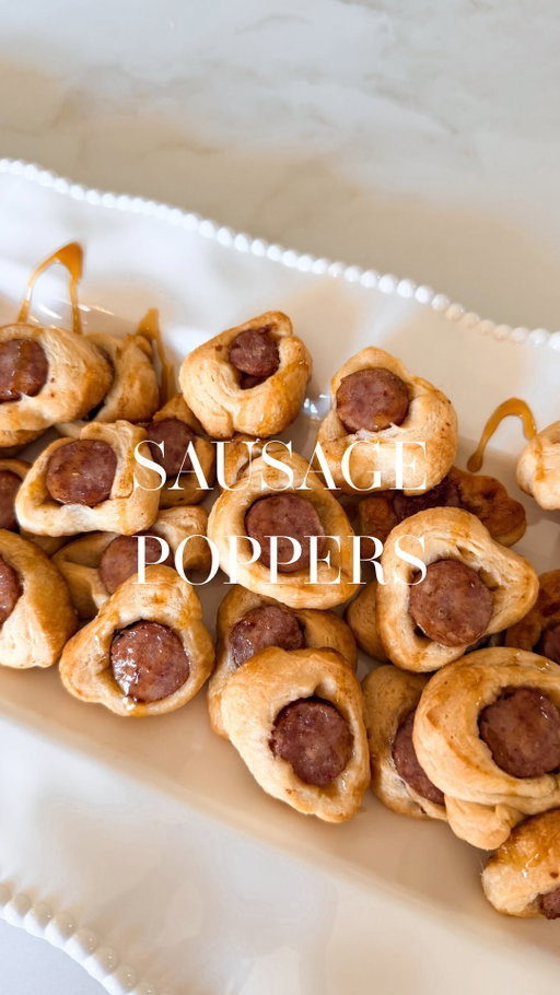Southern sausage poppers! One package of @conecuhsausagecompany, 2 cans of @pillsbury crescent rolls and hot honey 🍯 

Bake at 375 for 15 minutes and drizzle hot honey on top!

I love this fun spin on pigs in a blanket! #southernstyle Perfect for a holiday appetizer or to eat for breakfast Christmas morning 🎄