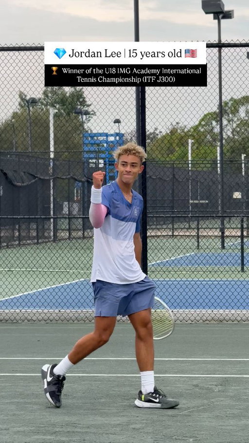 Impressive! 🏆 👏 At 15, @jordan_lee_tennis 🇺🇸 won the U18 draw of the prestigious IMG Academy International Tennis Championship (ITF J300 | formerly Eddie Herr) against @dimitarkisimov08 🇧🇬 

Here are two points won by Jordan during the final (the first one is amazing) and the match point. 

#tennis #tenis #imgacademy