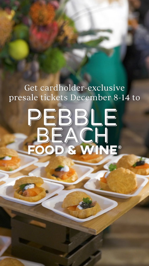 @pebblebeachfoodandwine is waiting. Get exclusive presale access now through December 14th. Terms apply. See link in bio.