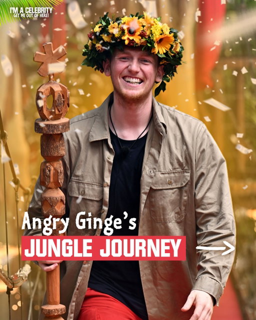 Angry Ginge is KING OF THE JUNGLE! 🌴
From camp joker to Cyclone warrior, he conquered spiders, smashed the eating Trial, and laughed through the chaos. 

Here is Ginge’s Jungle Journey…