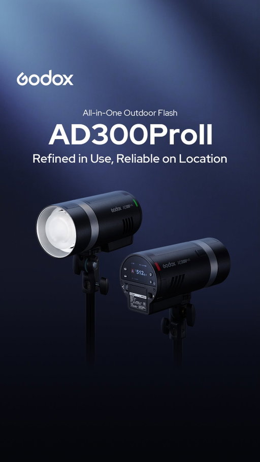 Introducing Godox AD300ProII All-in-One Outdoor Flash

A 300 Ws portable flash designed for on-location pros: pro power, precise control and intuitive operation packed into a compact body.

Key features
⚡ 300 Ws · ≈350 pops/charge · 0.01–1.5 s recycle
📶  X3Pro/X3 One-tap sync
🎨 16 color group indicators
🎚️ 10-stop range (1/512–1/1, ±0.1-stop precision)
❄️ Freeze mode (t0.1 down to 1/24,390 s)
🌡️ Stable Color-Temperature Mode ( ≤100 K)
💡 12 W bi-color modeling lamp
📺 HD color screen
🎒 Compact 1.2-kg form factor
🔗 Wide compatibility

Watch the video — see it in action. 👇

#Godox #AD300ProII #Photography #OnLocation #Lighting #FlashPhotography #PhotographyGear #OutdoorPhotography