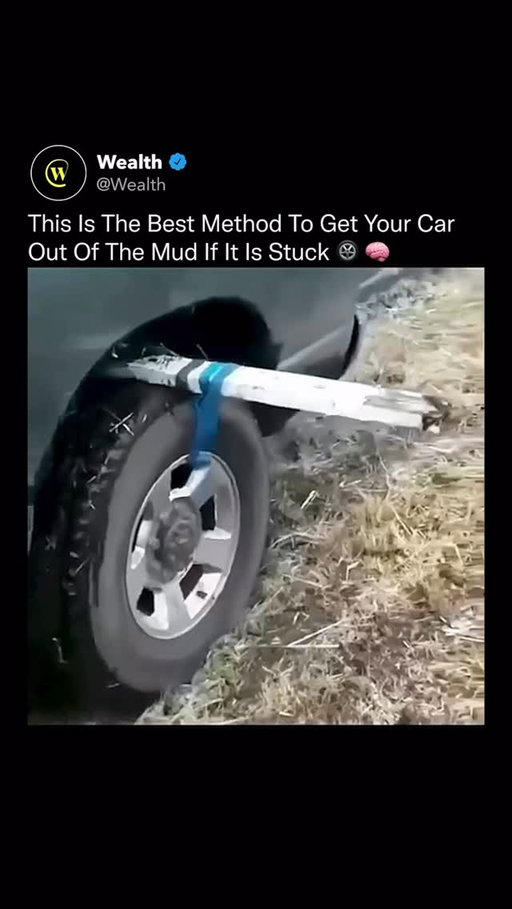 Most drivers have NO idea this simple trick can save them when their car is completely stuck in mud 🚙💡

When a tire spins in mud, it loses all traction because the ground underneath becomes soft, slick, and unable to grip the rubber. That’s why drivers stay trapped, no matter how hard they accelerate.

This method changes everything.

By fastening a sturdy plank or board to the wheel, you instantly create an extended surface that bites into the ground. As the tire rotates, the attached board digs into the mud, lifts the vehicle, and gives the wheel the leverage it needs to climb out of the rut.

It works because tires don’t need speed to escape, they need traction and leverage. The board provides both in seconds, allowing the car to “walk” itself out of a hole that would normally require a tow truck.

It’s one of the most effective DIY methods for escaping mud, sand, or any situation where your tires have sunk and lost all friction.

Love Technology? Follow @Wealth 🌟

Video: Jukin Media 

#cars #engineering #lifehacks #roadsafety #technology
