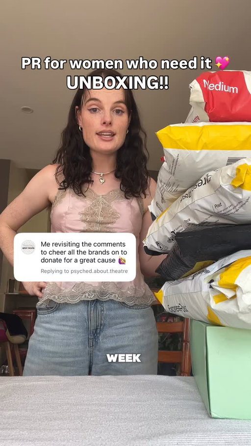 I have been overwhelmed with support, people are so golden 😭🩷 here is the first update boxing after I did a call out for free pr to go to women who need it via @sharethedignityaustralia 🩷 can’t wait to take you along as we make these bags @casadelglow @intraceuticals_official @breeze.balm @bondsaus @palmers_aus @pocketperfumeboutique @luxesticks