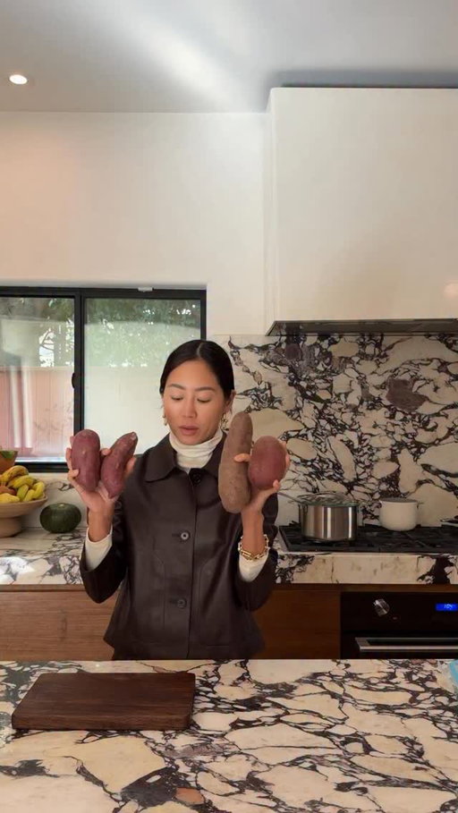 Here’s how I make my caramelized baked sweet potatoes that went viral back when I was on YouTube. My favorite snack and go-to side dish. I still get so many DMs about my sweet potatoes till this day

You need:

Sweet potatoes
Olive oil
Sea salt
Garlic powder

Preheat your oven to 375°F. Scrub your potatoes and dry them very well. I like to cut them evenly, and since I don’t like wasting bowls or dishes, I do everything right on parchment paper. Add olive oil, a bit of salt, and for extra tastiness, some garlic powder. Just make sure they’re evenly coated. Space them out with the flesh side down, making sure they’re not touching because we don’t want them to steam. Bake for about 25–30 minutes, depending on the size of your sweet potatoes. You’ll know they’re ready when the cut edges are slightly brown and caramelized.