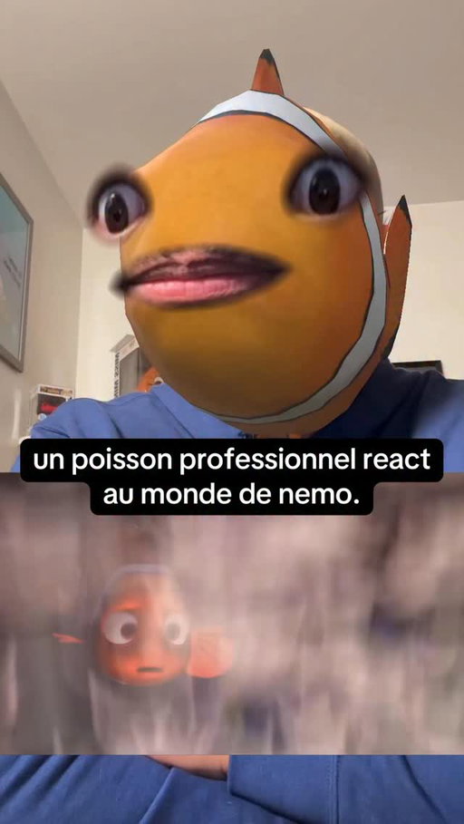 un poisson professionnel react au monde de nemo. idée de @aksel_093