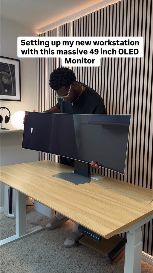 My setup is finally the upgrade that it rightfully deserves. This 49 inch Samsung Odyssey OLED G9 is just perfect.

I didn’t think a monitor could change my whole setup… but the 49″ Samsung Odyssey OLED G9 proved me wrong. 
It’s basically two monitors in one long, seamless curve, and somehow still smoother than anything I’ve used thanks to the 240Hz refresh. 

Gaming feels unreal, multitasking feels easier, and honestly… it just makes my desk feel next level. Didn’t expect to fall in love with a screen, but here we are.
#desksetup #samsungmonitor #ultrawidemonitor #cozydesksetup #desktour