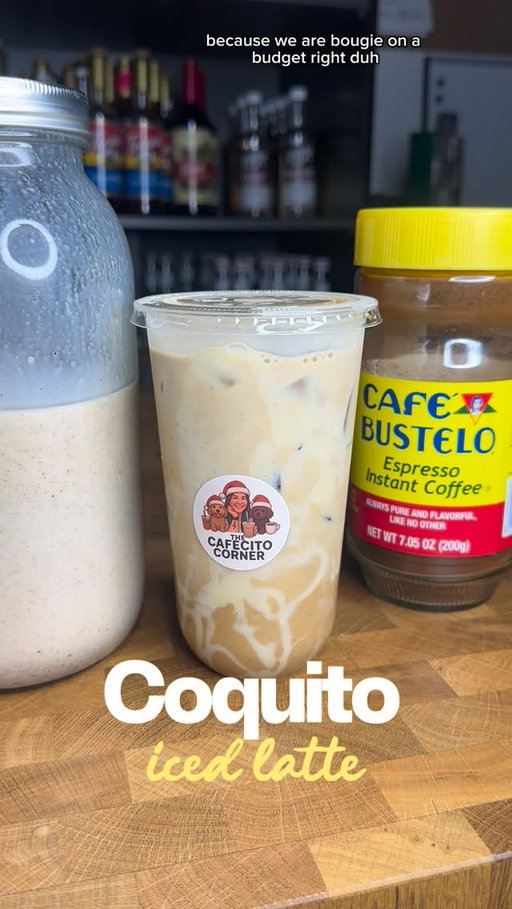 Recipe + ingredients for all videos can be found on the cafecito corner Patreon (link in bio). 
•
You can shop all my favorites from syrups and sauces to coffee cups and coffee bar trinkets (link in bio). 
•
disclaimer: we all have different taste buds and what I like you may not. Play around with the recipes and make it to your liking 🤎 
#instantcoffee #cafebustelo #coquito #coquitolatte #icedlatte